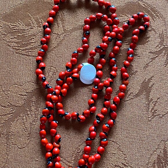 Peony Necklace Good Luck Collar Peony Seed Natural Necklace Evil Eye 15 in - Picture 4 of 4